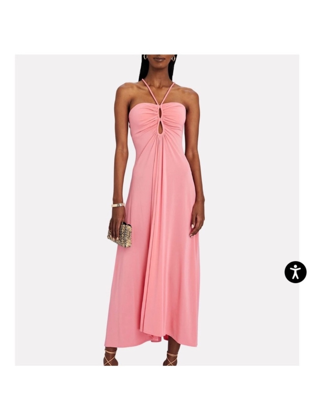 A.L.C. Julieta pink ruched jersey dress